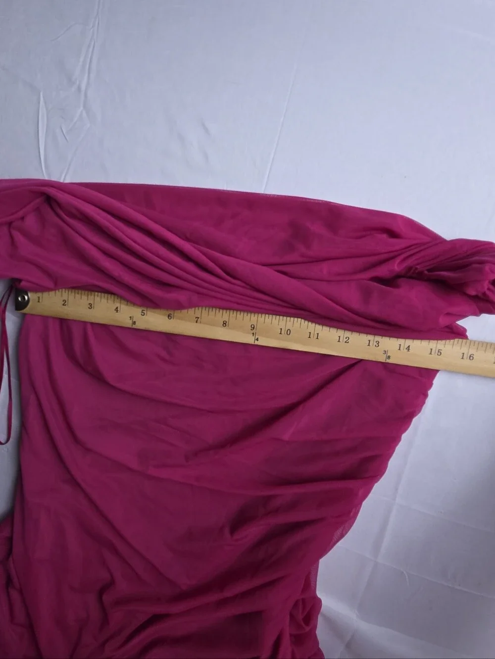 Abercrombie & Fitch Draped Ruched Mesh Cowl-neck Maxi Dress In Berry EUC